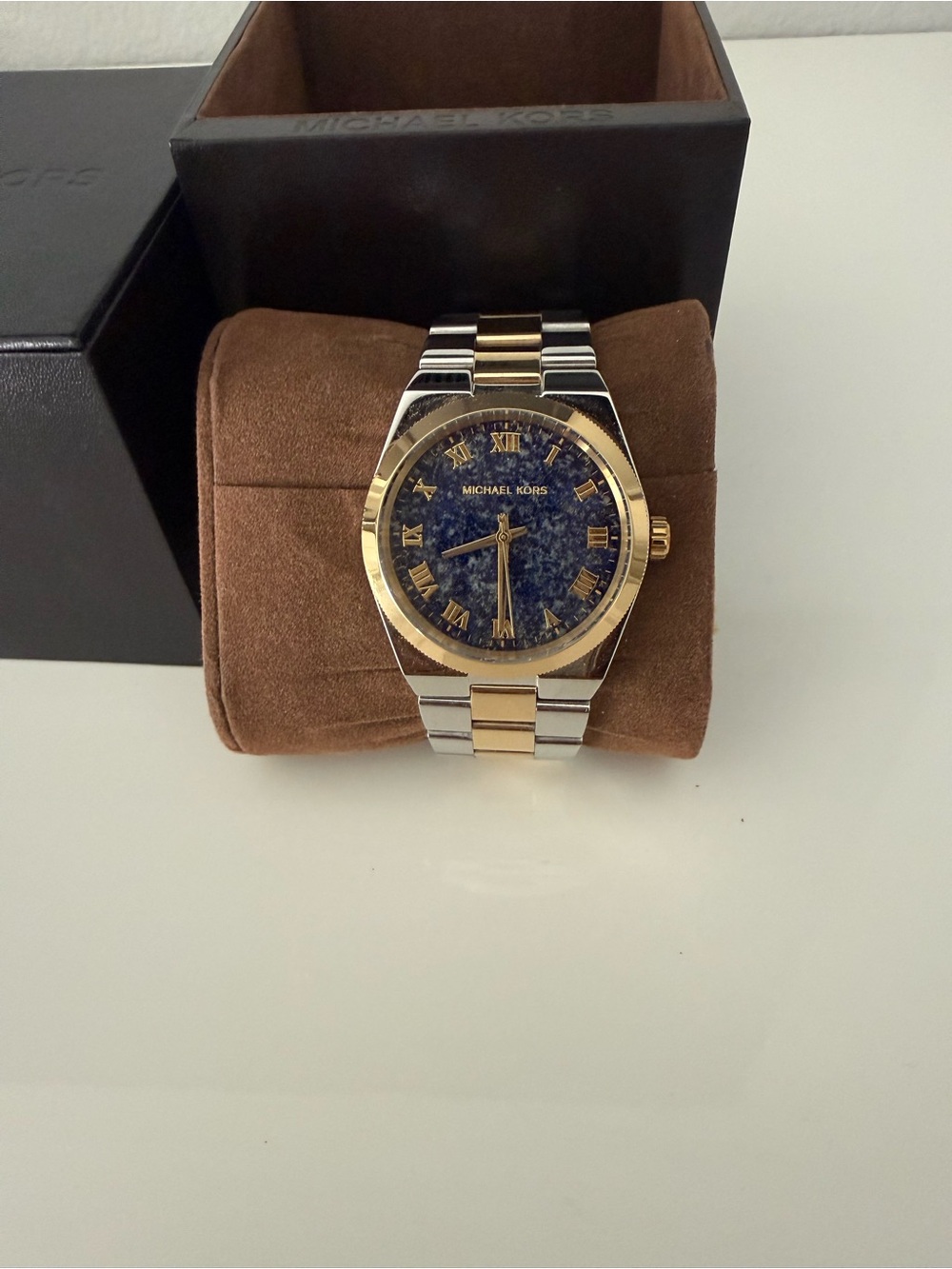 Michael Kors women Two-Tone Gold & Silver Watch with Blue Dial